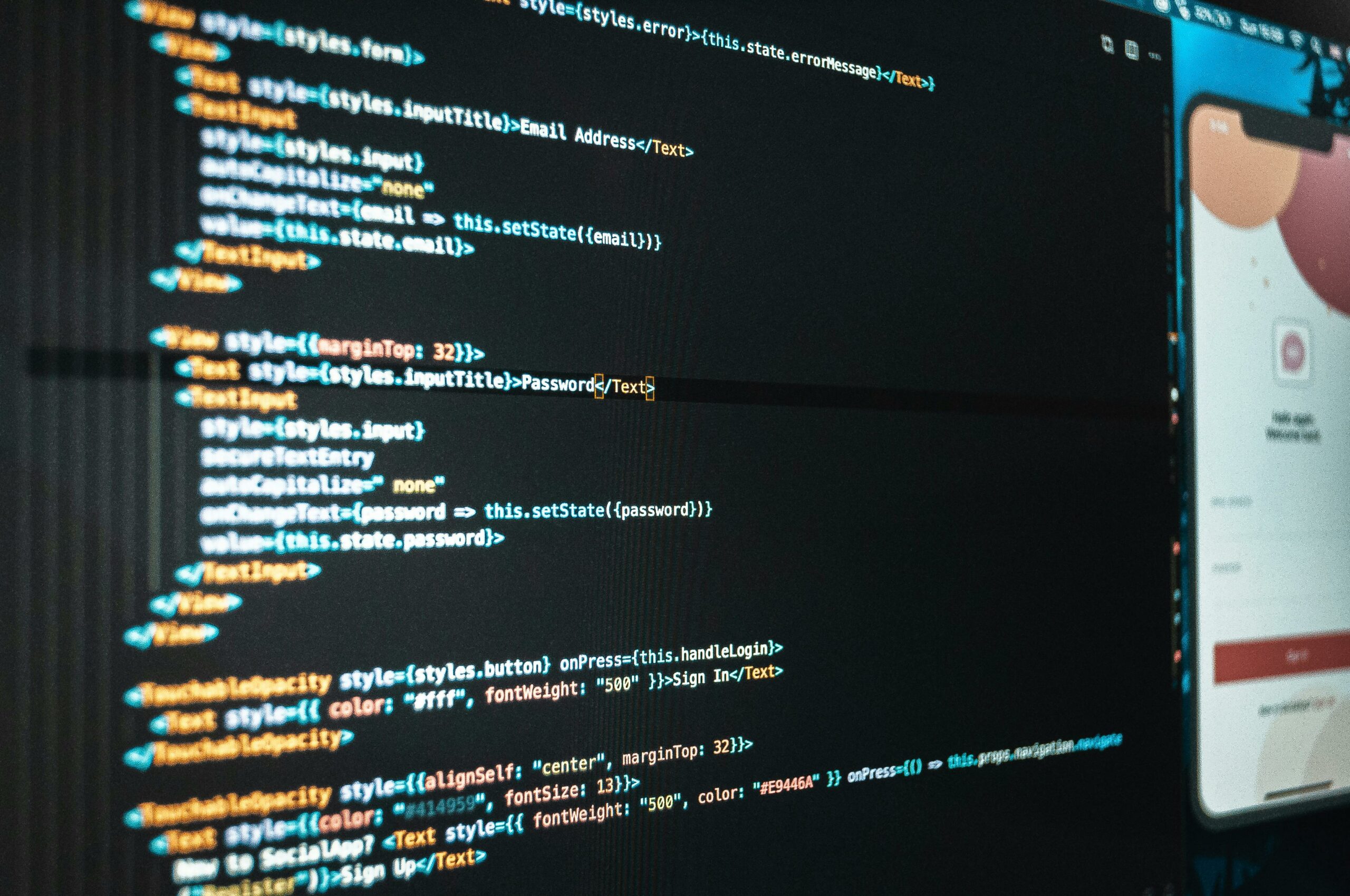 Imagen codigo en entorno de desarrollo